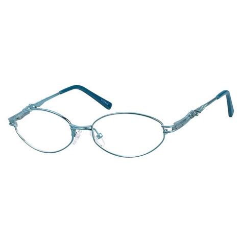 Zenni Womens Oval Prescription Eyeglasses Blue Stainless Steel
