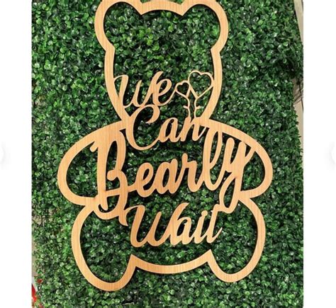 We Can Bearly Wait Teddy Bear Sign Baby Shower Backdrop Sign Bear