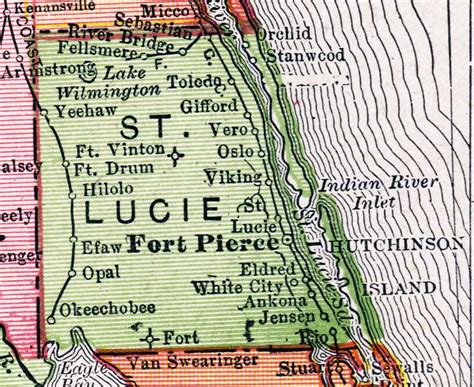 Map Of St Lucie County Florida 1917