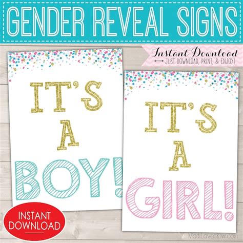 Its A Girl Sign Its A Boy Sign Gender Reveal Sign Gender Reveal
