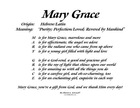 Meaning Of Mary Grace Lindseyboo