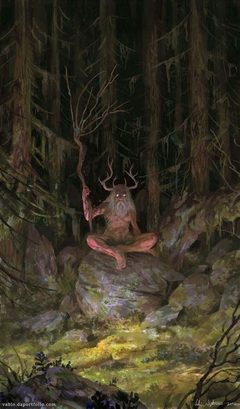 Cernunnos Forest Painting Dark Fantasy Art Dark Art