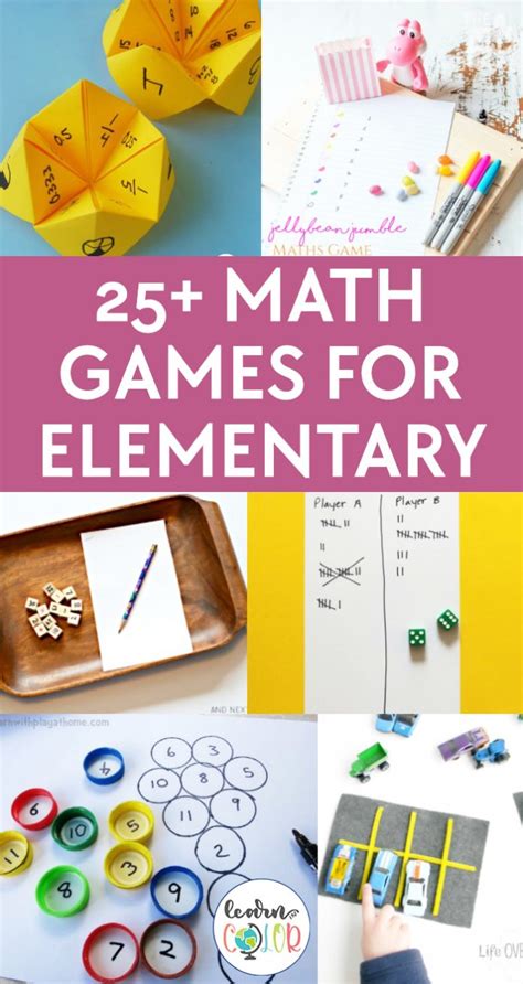 25 Fun Diy Math Games For Elementary Students