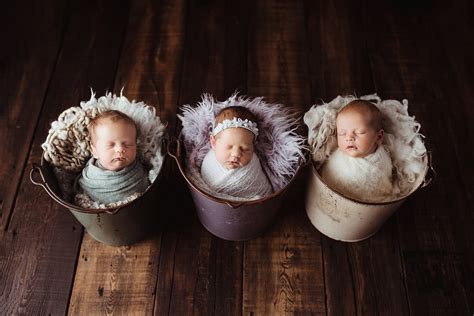 Newborn Triplet Session Newborn Photography Sun Prairie Wi