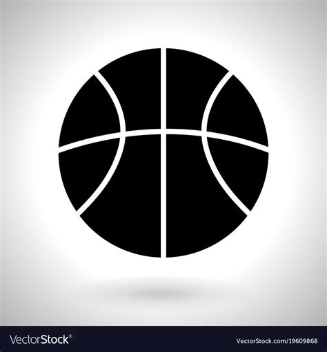 Basketball Ball Silhouette Black Icon Royalty Free Vector
