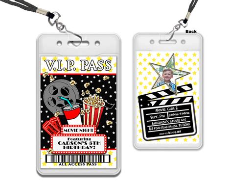 Movie Vip Pass Invitations Party Print Express
