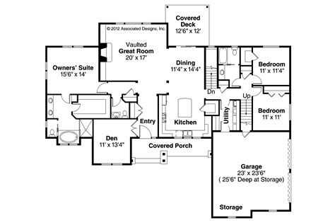 Manor Heart 1 Story House Plans 3 Bedroom Floor Plan