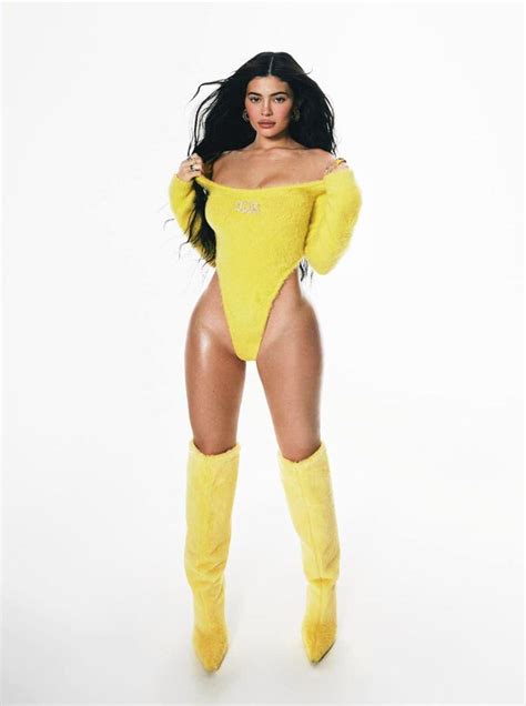 Kylie Jenner Looks Sultry In Risky Yellow Monokini And Boots On The