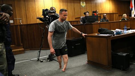 Oscar Pistorius Walks Without Prosthetics During Sentencing For Murder