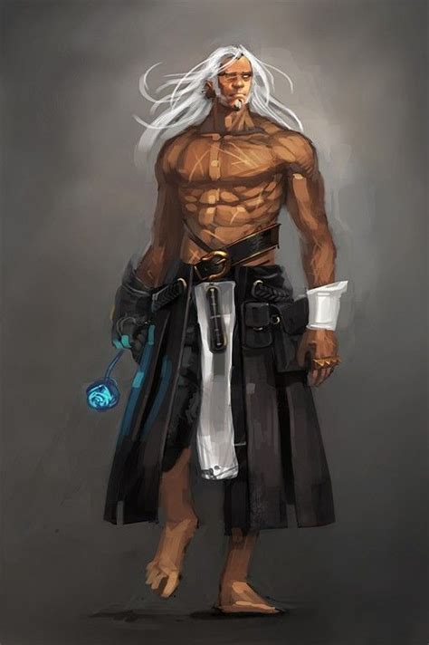 Monk Human Male Old Fantasy Character Design Monk Dnd Concept Art