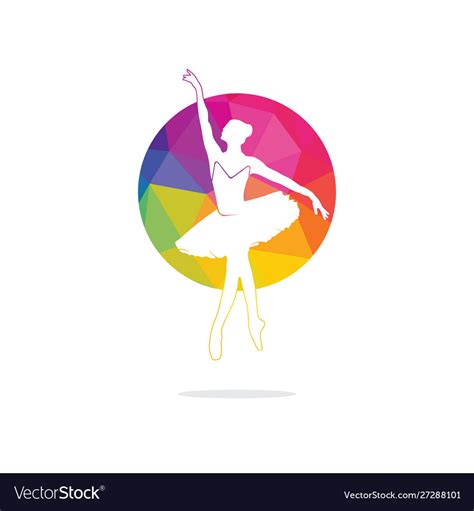 Ballet Dancer Logo Design Royalty Free Vector Image