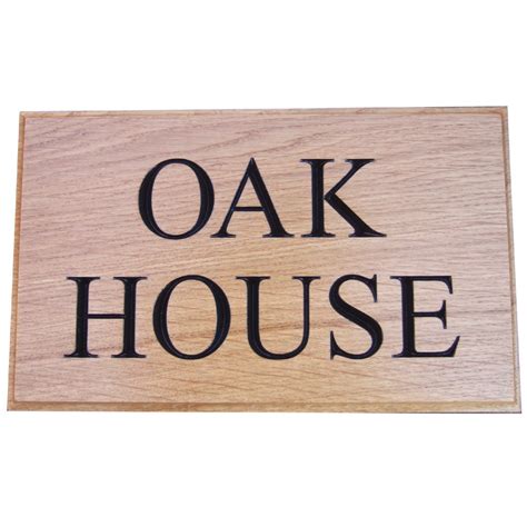 Solid Oak Wooden House Sign Personalised House