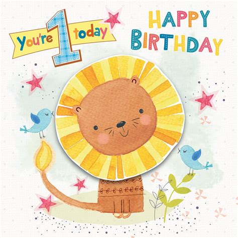As today marks your birthday, here are lovely today is my quotes and messages to celebrate your beautiful day. You're 1 Today - Cute Lion Birthday Card | Greeting Cards ...