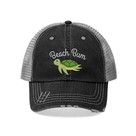 Beach Bum Trucker Hat Distressed Baseball Cap Beach Bum Hat Etsy
