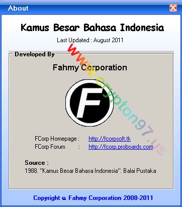 Kamus besar bahasa indonesia (kbbi) merupakan kamus yang menjadi rujukan utama bahasa indonesia yang baku. Kamus Besar Bahasa Indonesia KBBI software karya anak ...