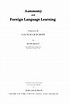 Autonomy and Foreign Language Learning - Henri Holec - Google Books