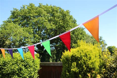 Rainbow Bunting 6 Colours Multicoloured Fabric Bunting Etsy Uk