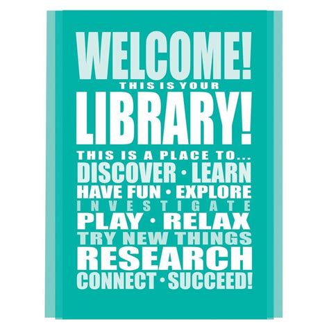 Welcome This Is Your Library Laminated Poster Pack Positive Promotions