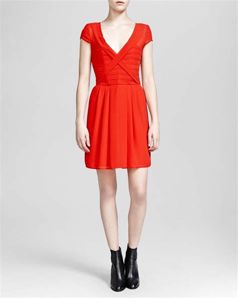 The Kooples Dress V Neck In Red Lyst
