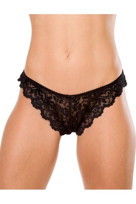 Womens Three Pack Black Floral Lace Lace Thongs