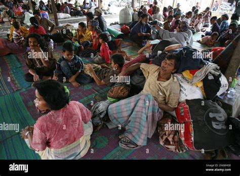 Villagers Who Were Evacuated From Their Homes Following Mount Sinabung
