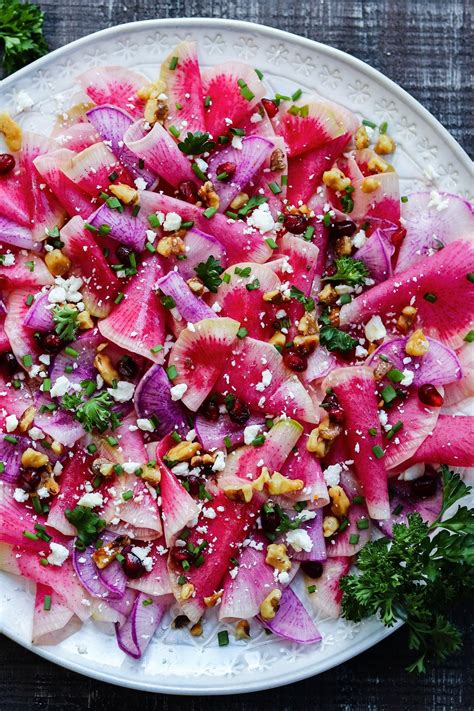 Watermelon Radish And Purple Daikon Salad Give It Some Thyme