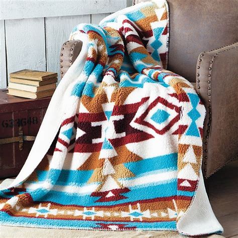 Soft Southwest Inspired Blankets For The Home Sherpa Throw Blankets