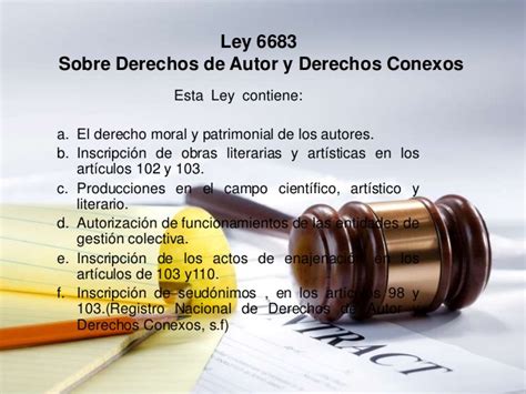 Ley Sobre Derechos De Autor Y Derechos Conexos N° 6683