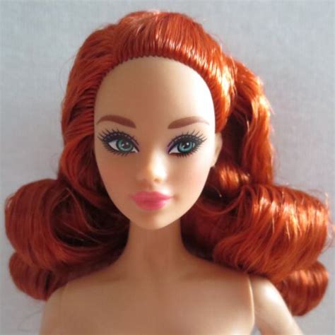 new 2022 barbie christmas holiday doll ~ red hair redhead model muse ~ nude ebay