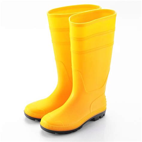 Yellow Waterproof Rainboots Working Rubber Rain Boots Safety Gumboots