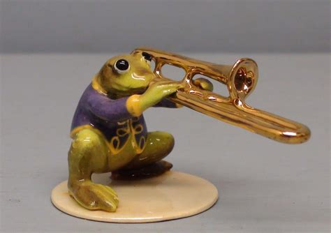 Retired Specialty Hagen Renaker Frog Playing Trombone Ebay