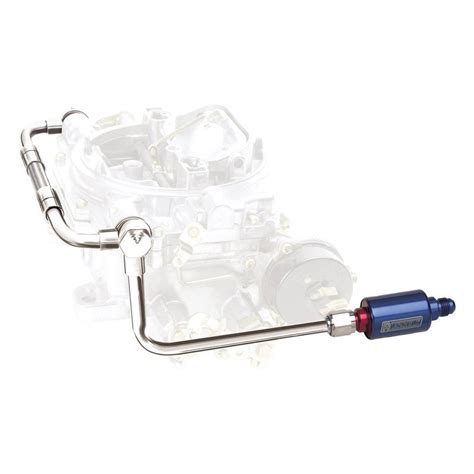 Edelbrock 8128 Dual Feed Fuel Line With Polished Aluminum Filter