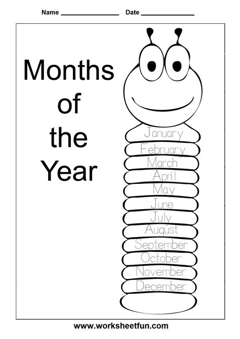 Awesome Months Of The Year Preschool Worksheets Kindergarten Workbooks