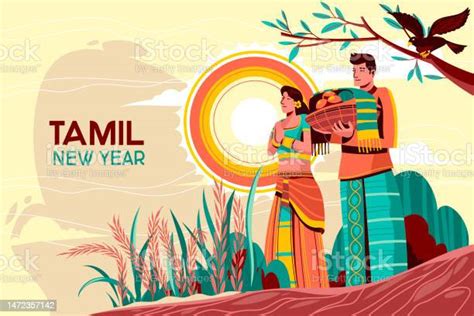 Selamat Hari Sinhala Dan Tamil Tahun Baru Desain Latar Belakang