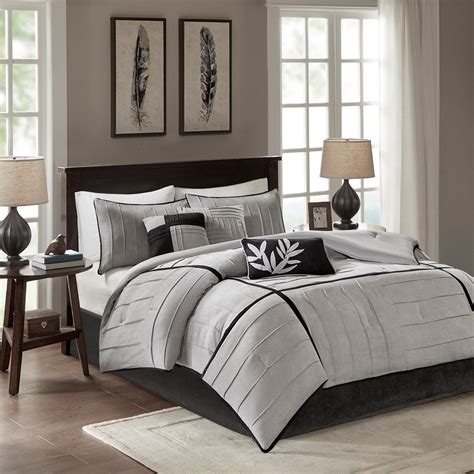 Comforter and 2 pillow cases (the comforter is removable, and is not quilted, so you can just wash the cover). Queen Size New Dune 7 Piece Comforter Set Eclectic Grey ...