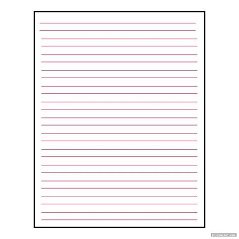 Star Lined Writing Paper Printable