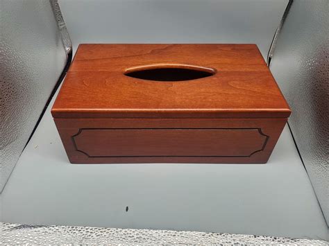 Vintage Funeral Home Wooden Tissue Box Cover Marcellus Casket Co