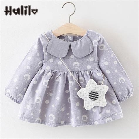 Halilo Baby Girl Dresses Plus Velvet Winter Infant Long Sleeve Dresses
