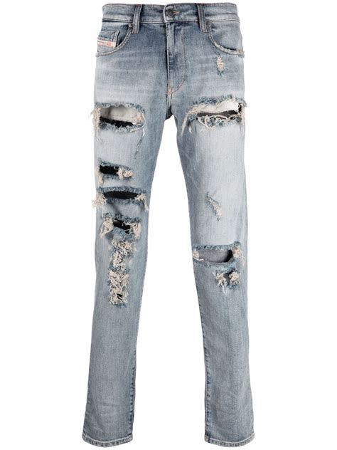 Diesel Slim D Strukt Jeans In Blue Modesens