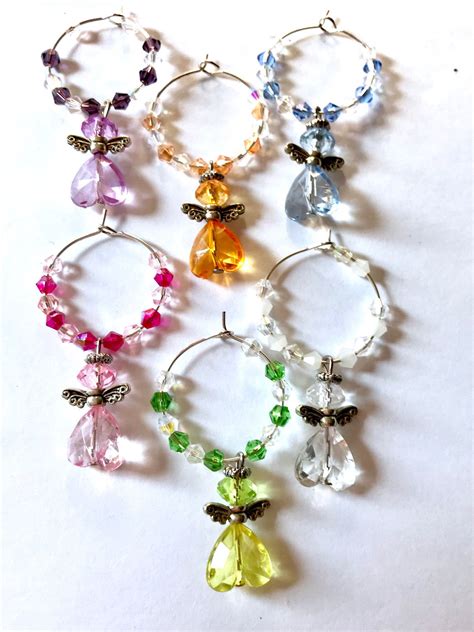 Angel Glass Charms Wine Glass Charms Etsy Uk Wine Glass Charms Wine Charms Bracelet Making