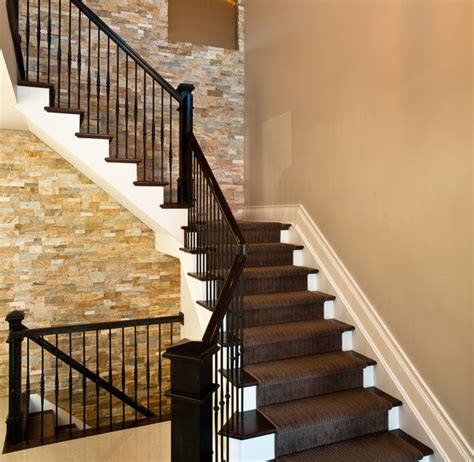 The decals are normally available in multiple solid colours and prints. Stacked Stone Stairs - Contemporary - Staircase - Denver ...