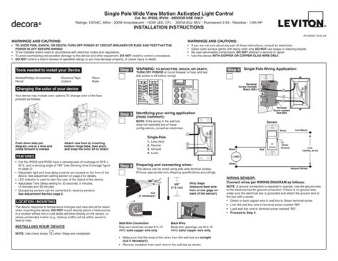 Leviton Motion Sensor Light Switch Wiring Diagram Wiring Scan