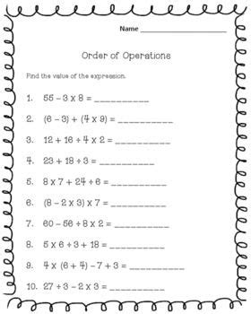 Owl and owl pellet worksheets. Order Of Operations Coloring Worksheets : Order of ...