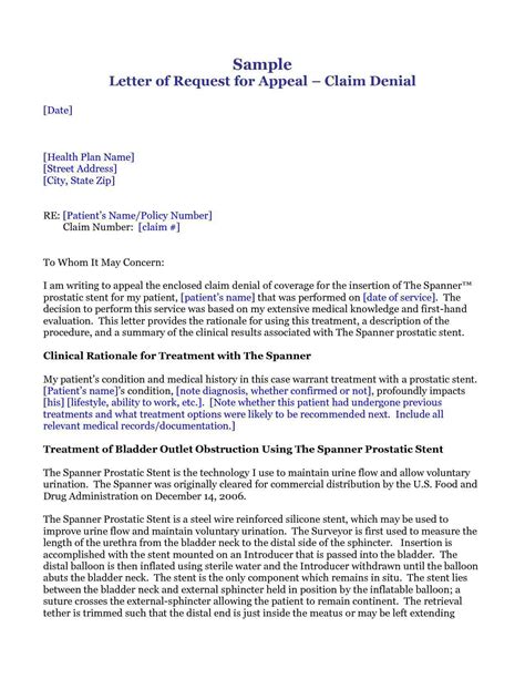 Sample Letters Of Appeal Medical Billing Guitafora