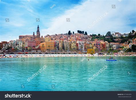 Colorful Houses Menton Old Town Waterfront Stock Photo 471991870