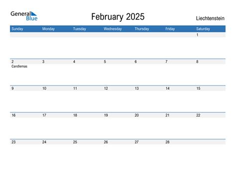 February 2025 Calendar With Liechtenstein Holidays
