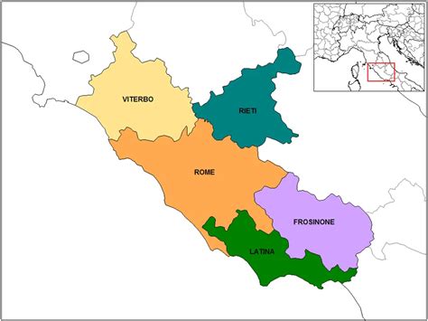 Province Map Of Lazio •