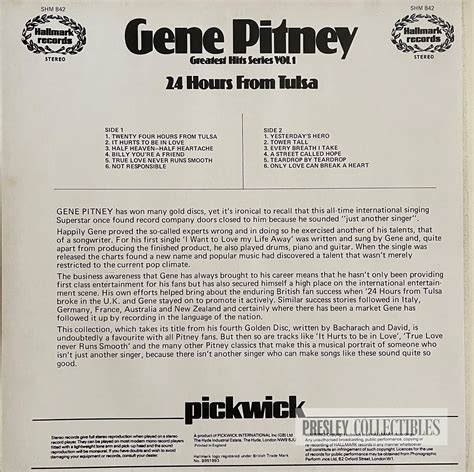 Gene Pitney Signed LP Presley Collectibles