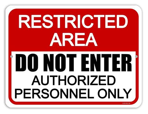 Danger Restricted Area Authorized Personnel Only Sign Vrogue Co