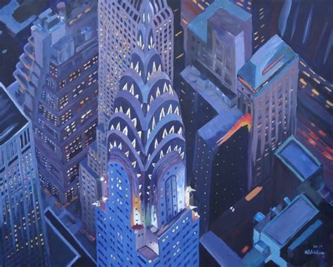 New York City Midtown Manhattan With Chrysler Building At Night